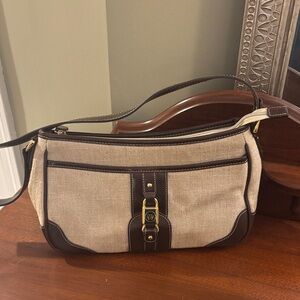 Etienne Aigner Tan and Brown Shoulder Bag